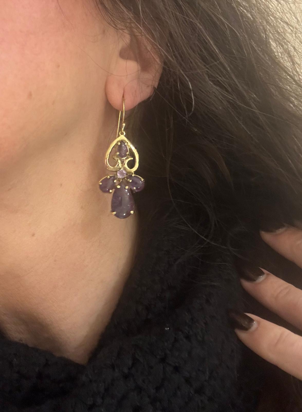 ORECCHINI OTTONE - AMETISTA