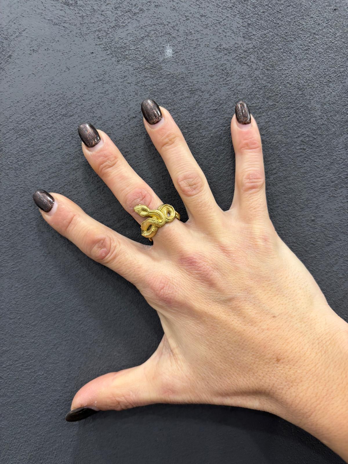 ANELLO OTTONE - SERPENTE AVVOLGENTE