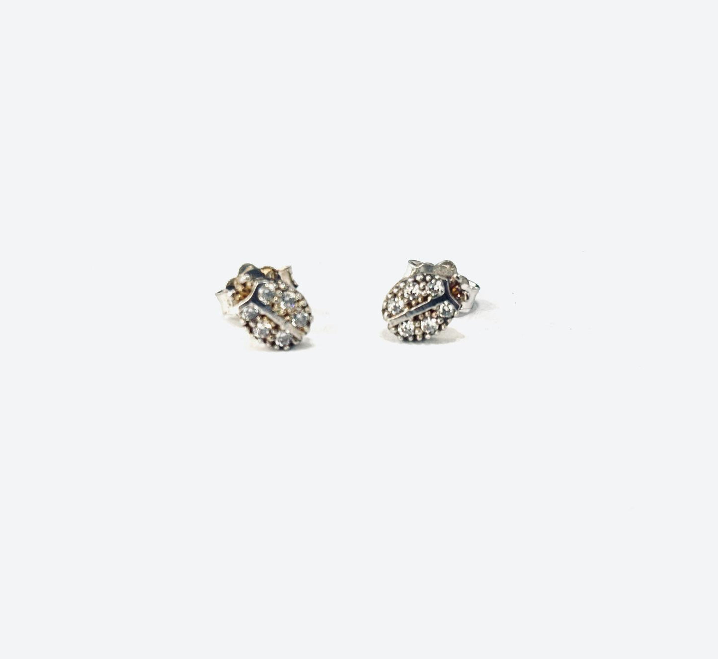 ORECCHINI LOBO COCCINELLE PAVÉ PIATTO - ARGENTO 925 RODIO