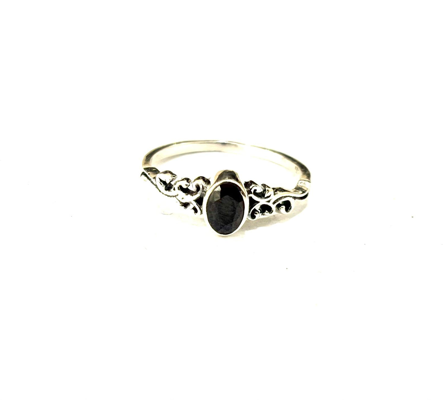 ANELLO QUARZO FUMÉ OVALE SFACCETTATO - ARGENTO 925
