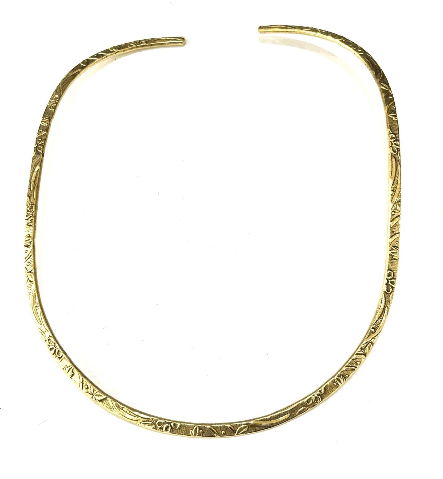 COLLANA RIGIDA OTTONE INCISA A RILIEVO