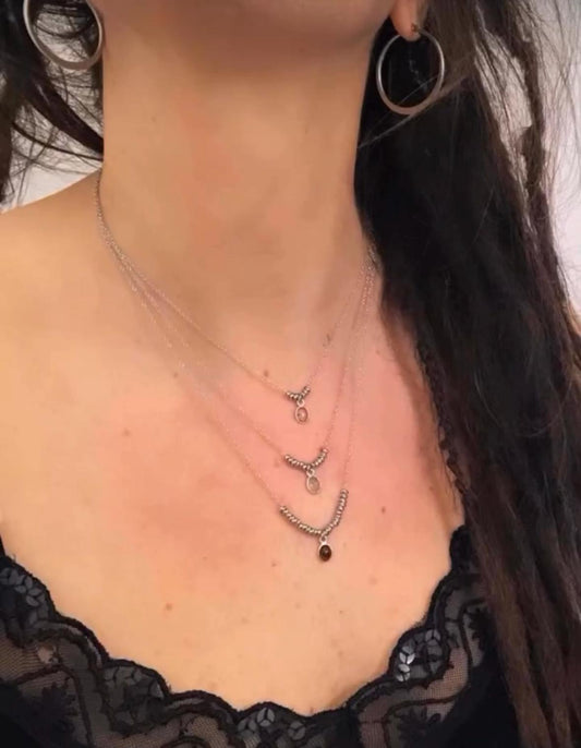 COLLANA TRIS A GRADAZIONE DI TORMALINA - ARGENTO 925