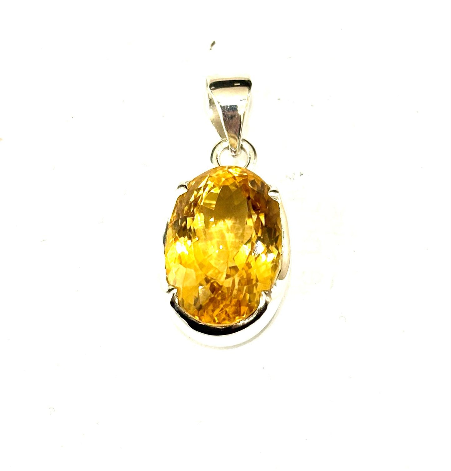 CIONDOLO QUARZO CITRINO SFACCETTATO - ARGENTO 925