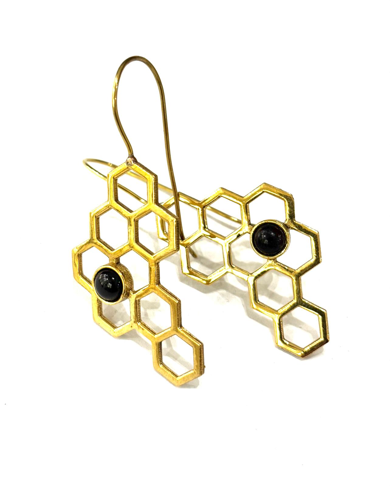 ORECCHINI ALVEARE OTTONE - ONICE