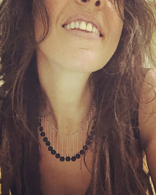 COLLANA ACCIAIO - ONICE OPACO