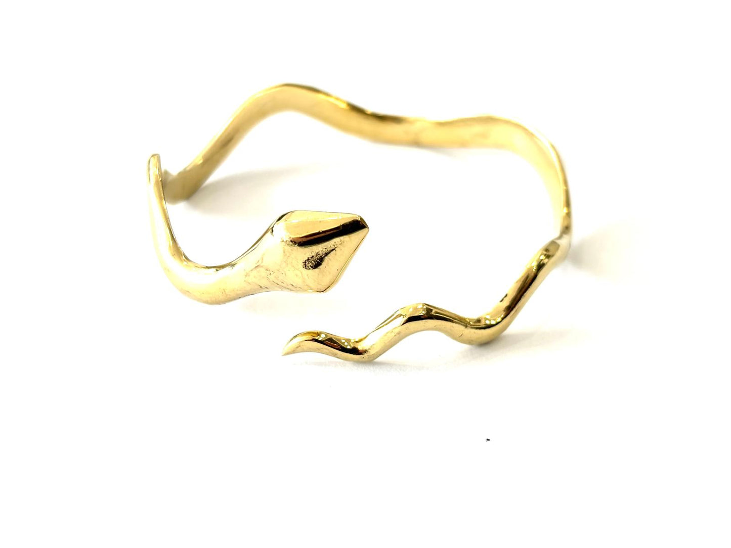 BRACCIALE SERPENTE ONDULATO - OTTONE