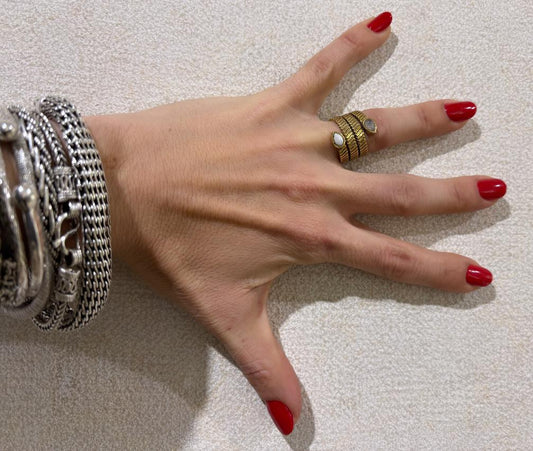 ANELLO PIATTINA RIGATA OTTONE