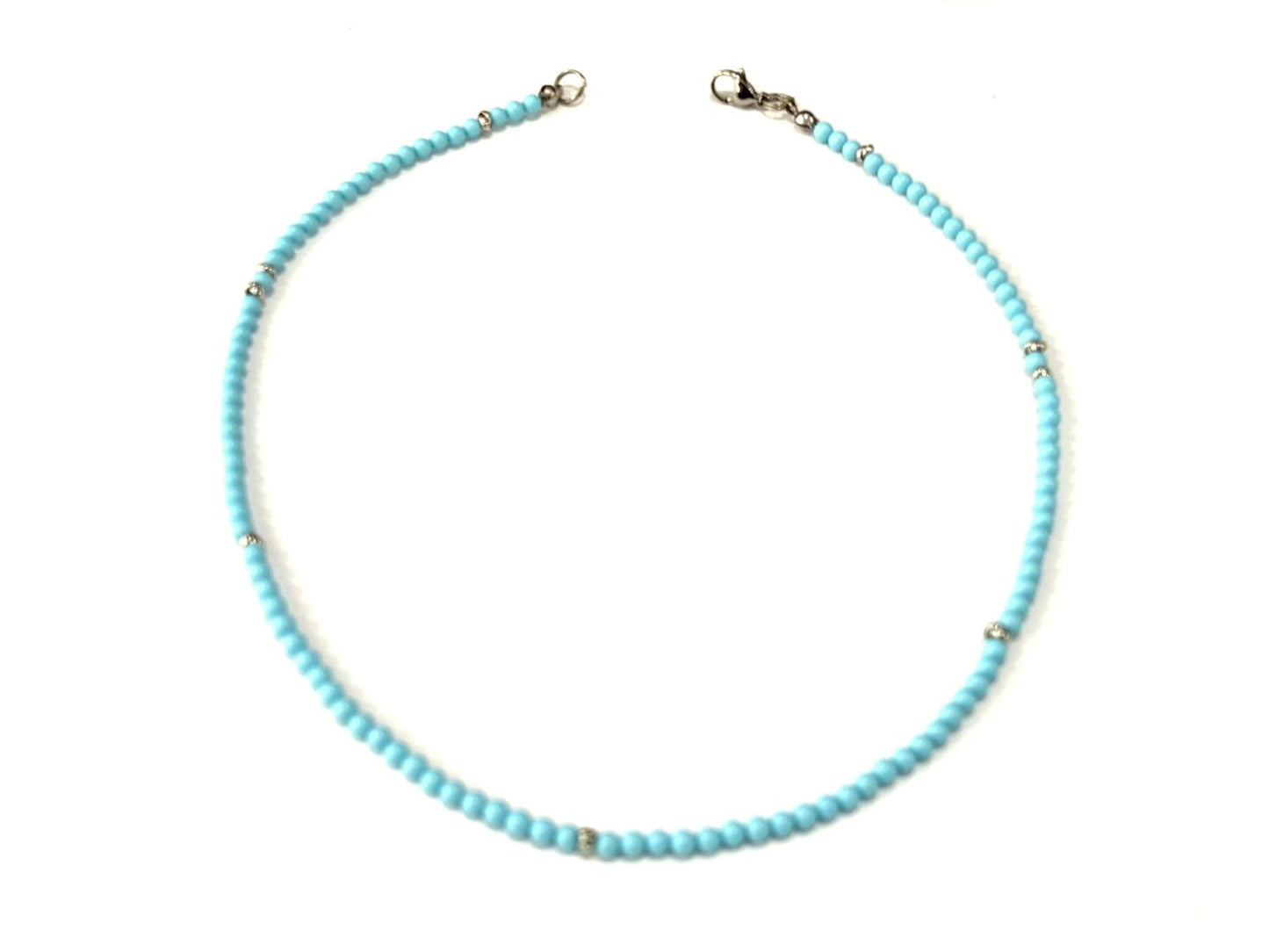 COLLANA TURCHESE 4 FIORI 3MM