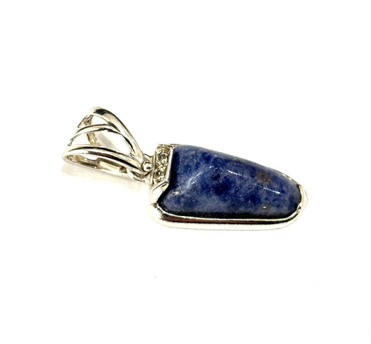 CIONDOLO SODALITE, ZIRCONI - ARGENTO 925