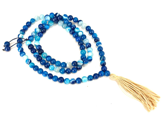 MALA TIBETANO - AGATA STRIATA 8mm