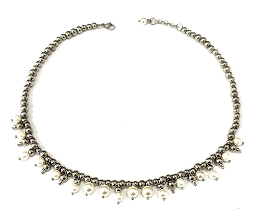 COLLANA BUBBLES ACCIAIO - PERLE DI MAIORCA