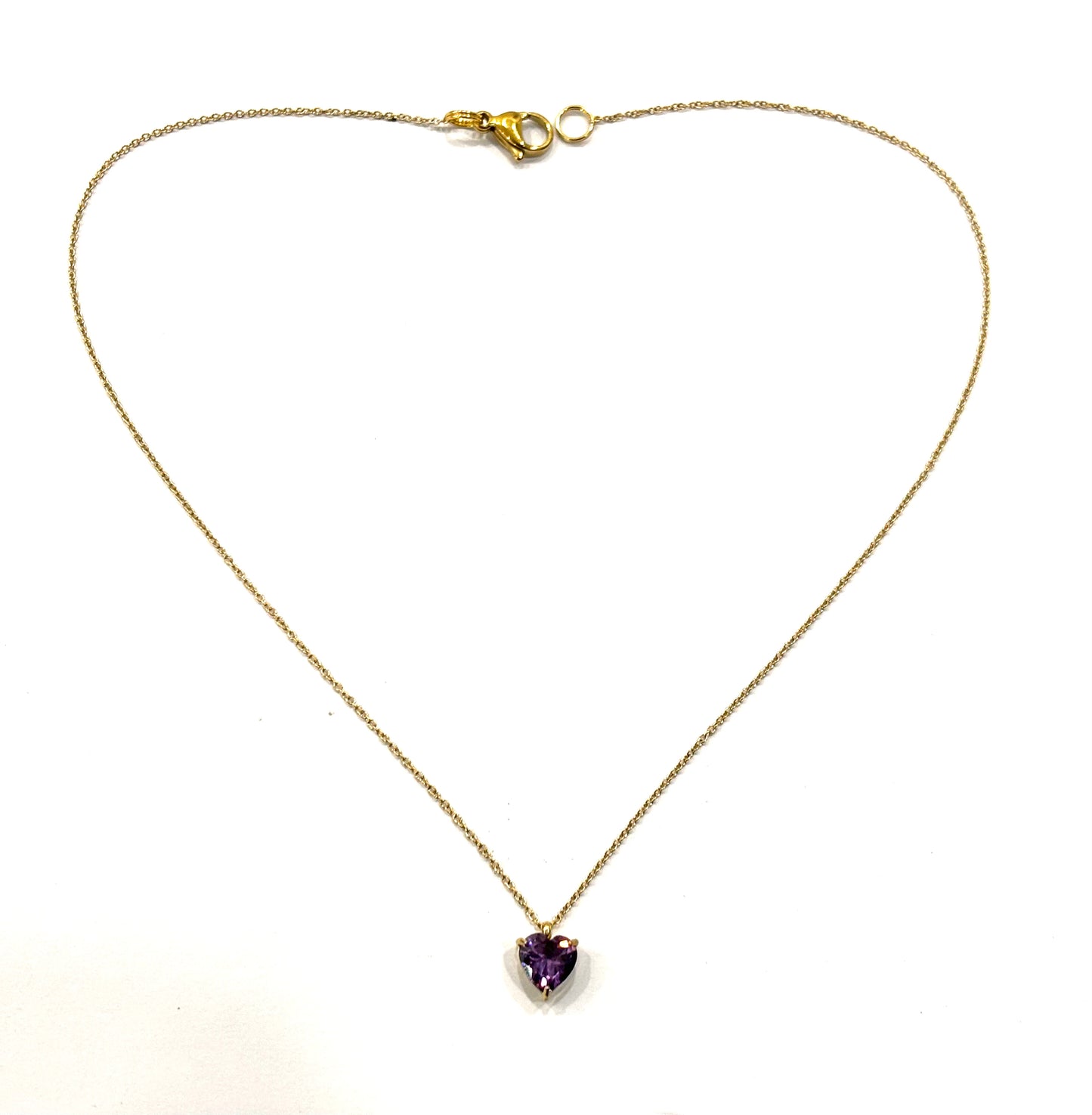 COLLANA ACCIAIO GOLD - CUORE - ZIRCONE CUBICO