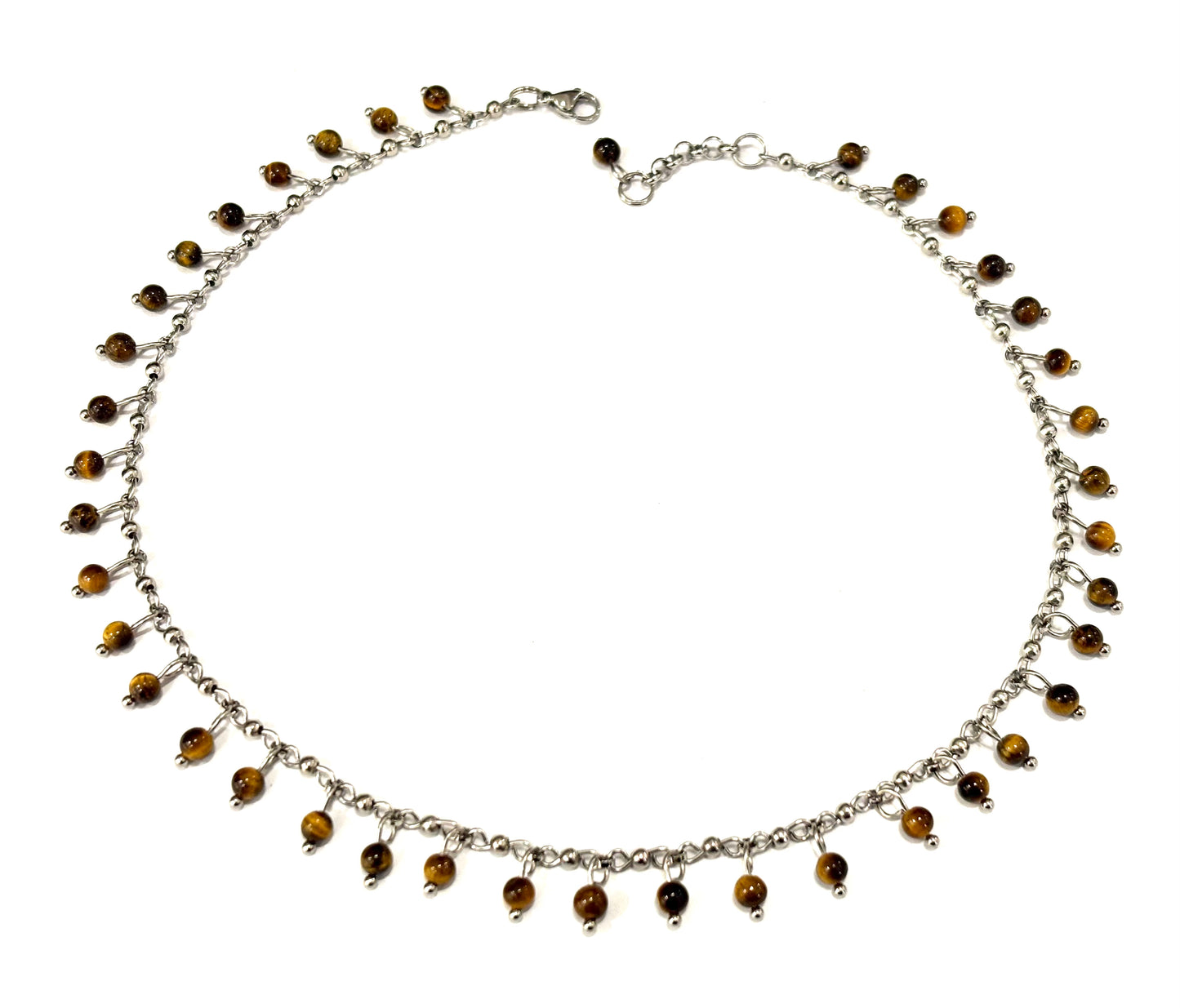 COLLANA WATERFALL ACCIAIO - OCCHIO DI TIGRE