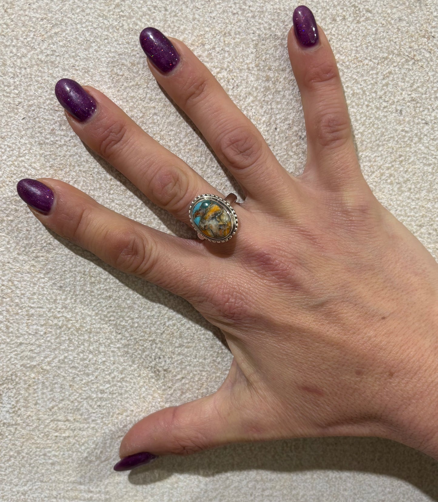 ANELLO SPINY OYSTER TURQUOISE OVALE - ARGENTO 925