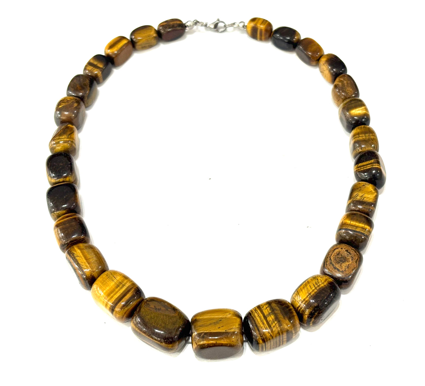 COLLANA PIETRE NATURALI SASSO BURATTATO A GRADAZIONE