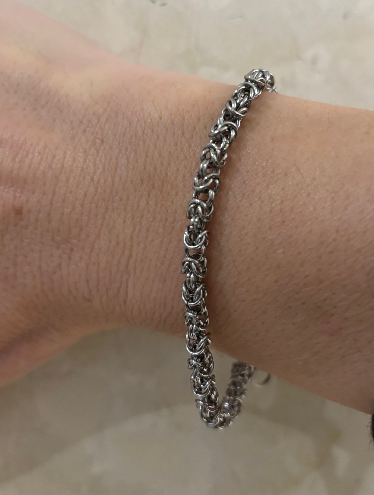 BRACCIALE ACCIAIO - BIZANTINA 4mm