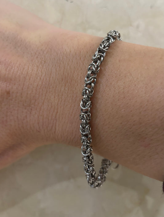 BRACCIALE ACCIAIO - BIZANTINA 4mm