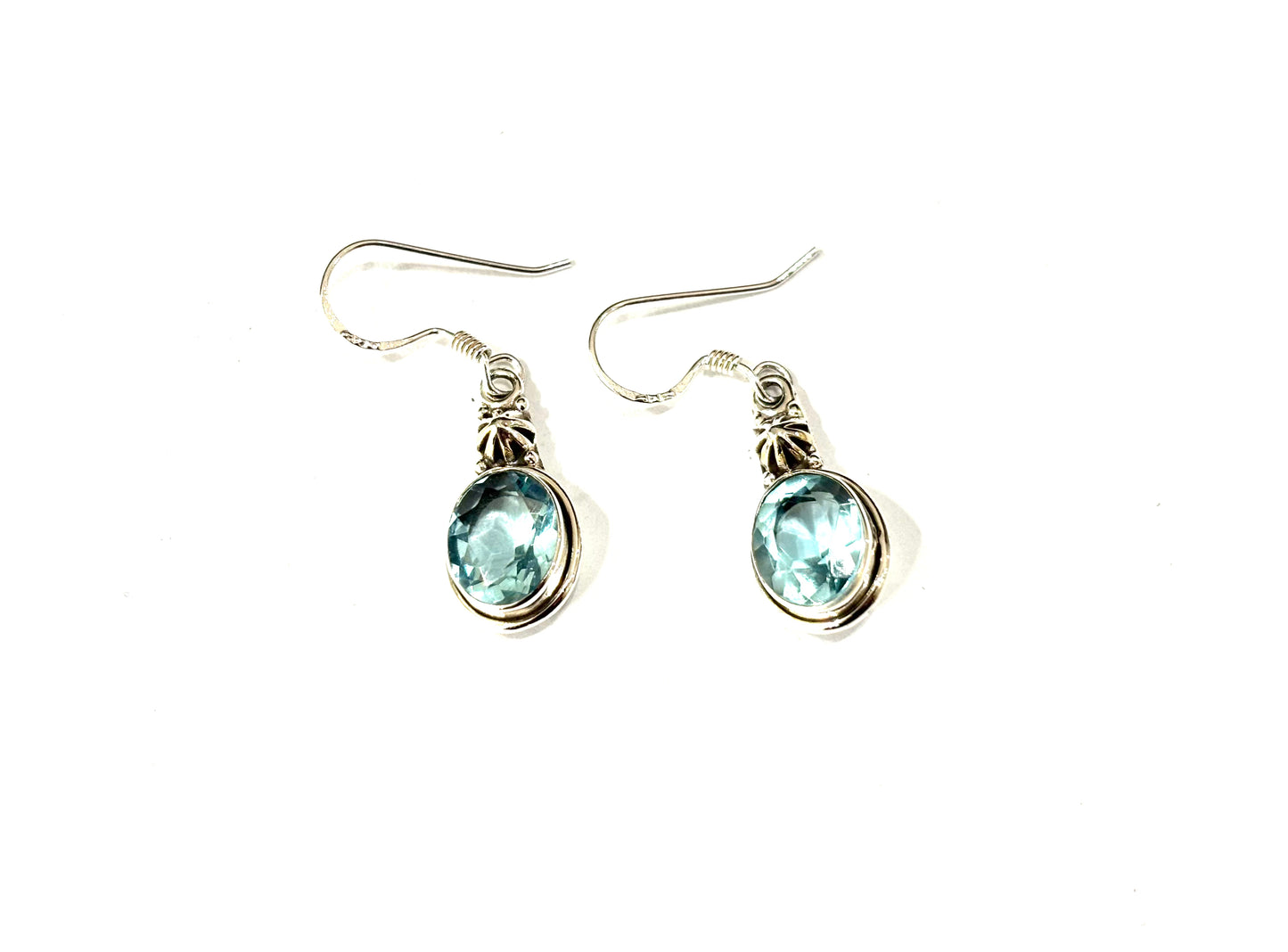 ORECCHINI PENDENTI QUARZO BLU OVALE - ARGENTO 925