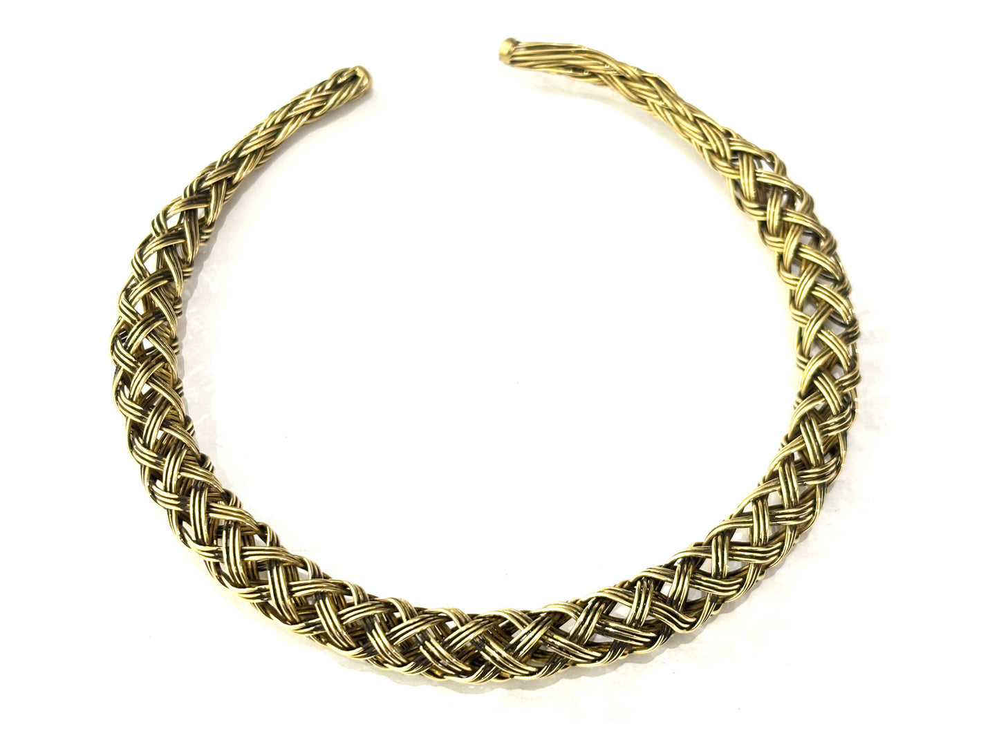 COLLANA GIROCOLLO INTRECCIATO SEMIRIGIDO OTTONE