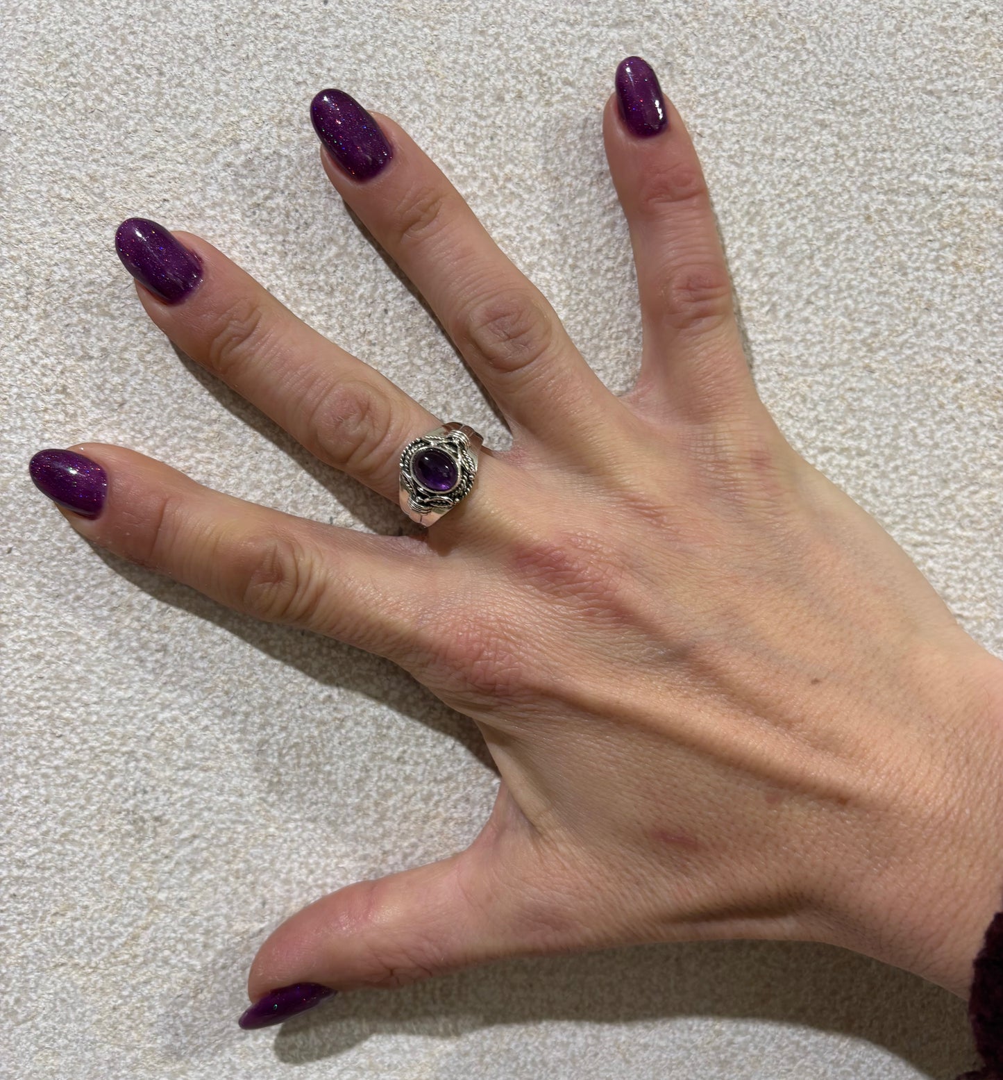 ANELLO AMETISTA OVALE - ARGENTO 925