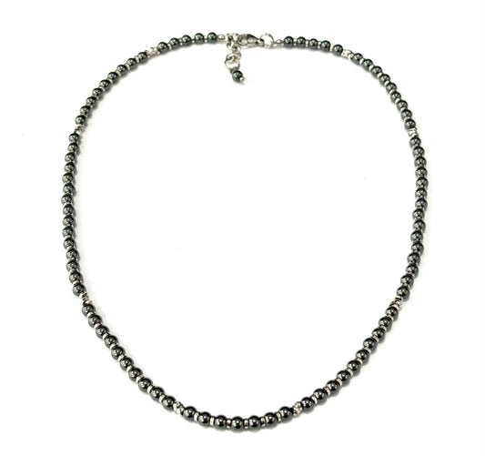 COLLANA GIROCOLLO ACCIAIO E PIETRE NATURALI 4MM