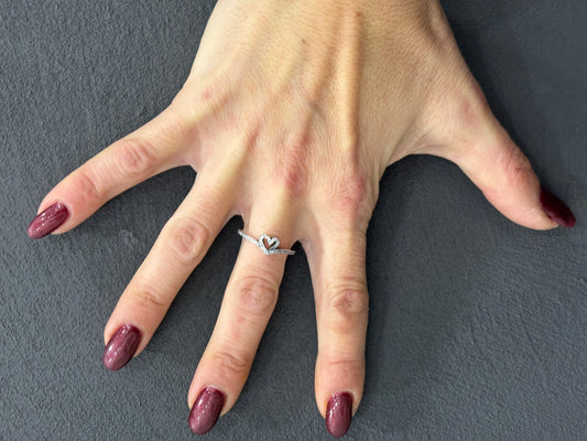 ANELLO HEART TRAFORATO SCINTILLANTE - ARGENTO 925 - ZIRCONI