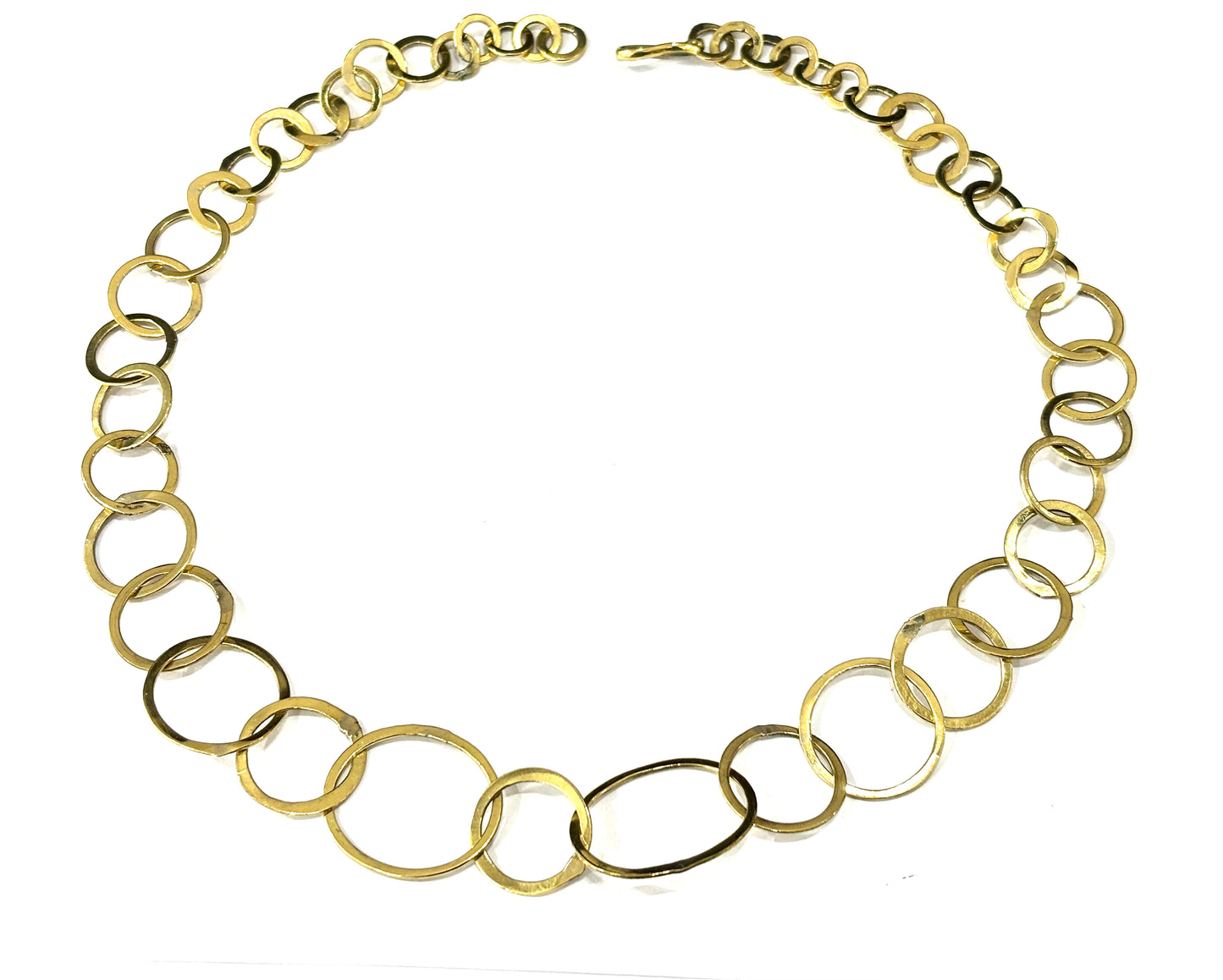 COLLANA OTTONE - CERCHI PIATTI - GRADAZIONE