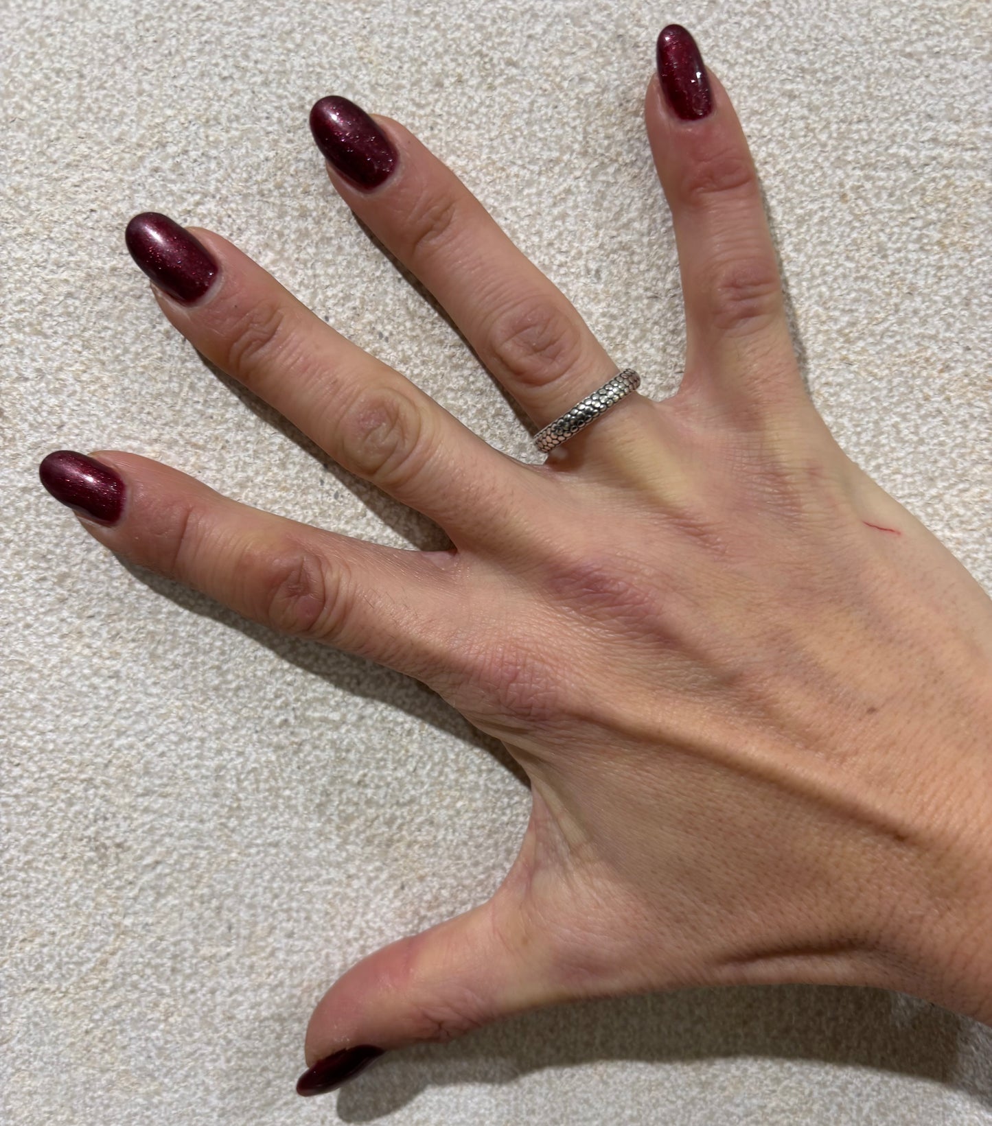 ANELLO FASCIA TONDA PELLE SERPENTE - ARGENTO 925