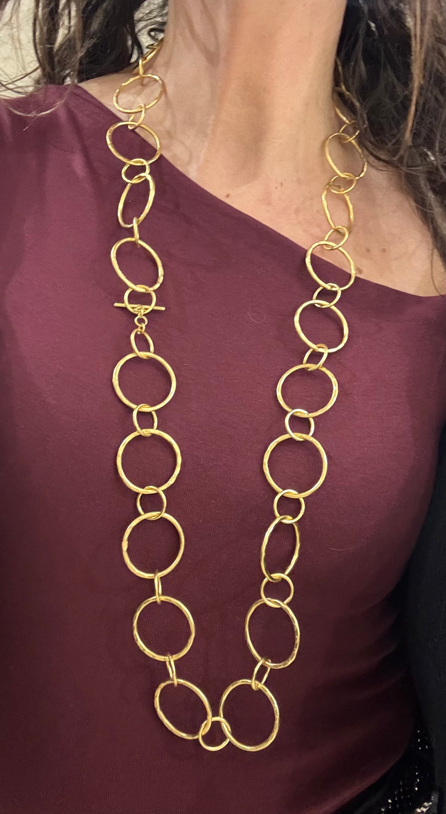 COLLANA OTTONE - ANELLI MAXI TONDI