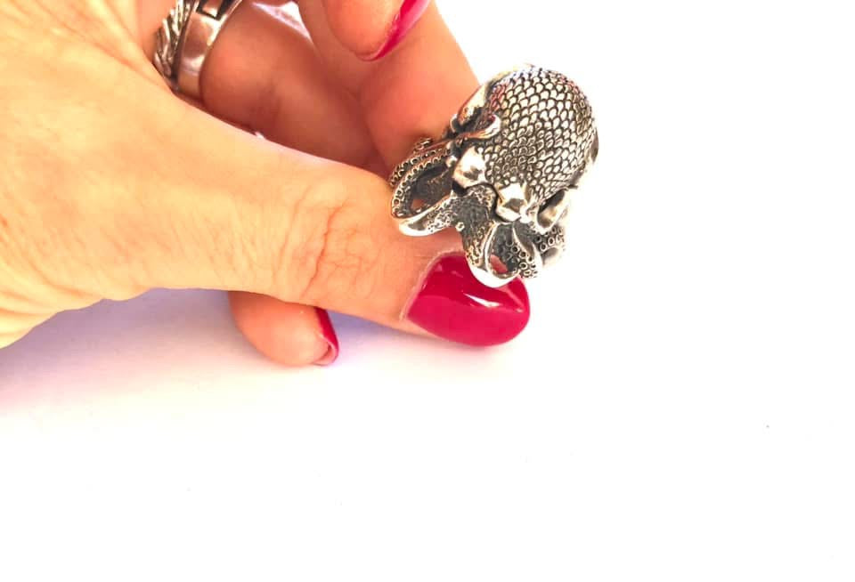 ANELLO POLPO OCTOPUS ARGENTO 925