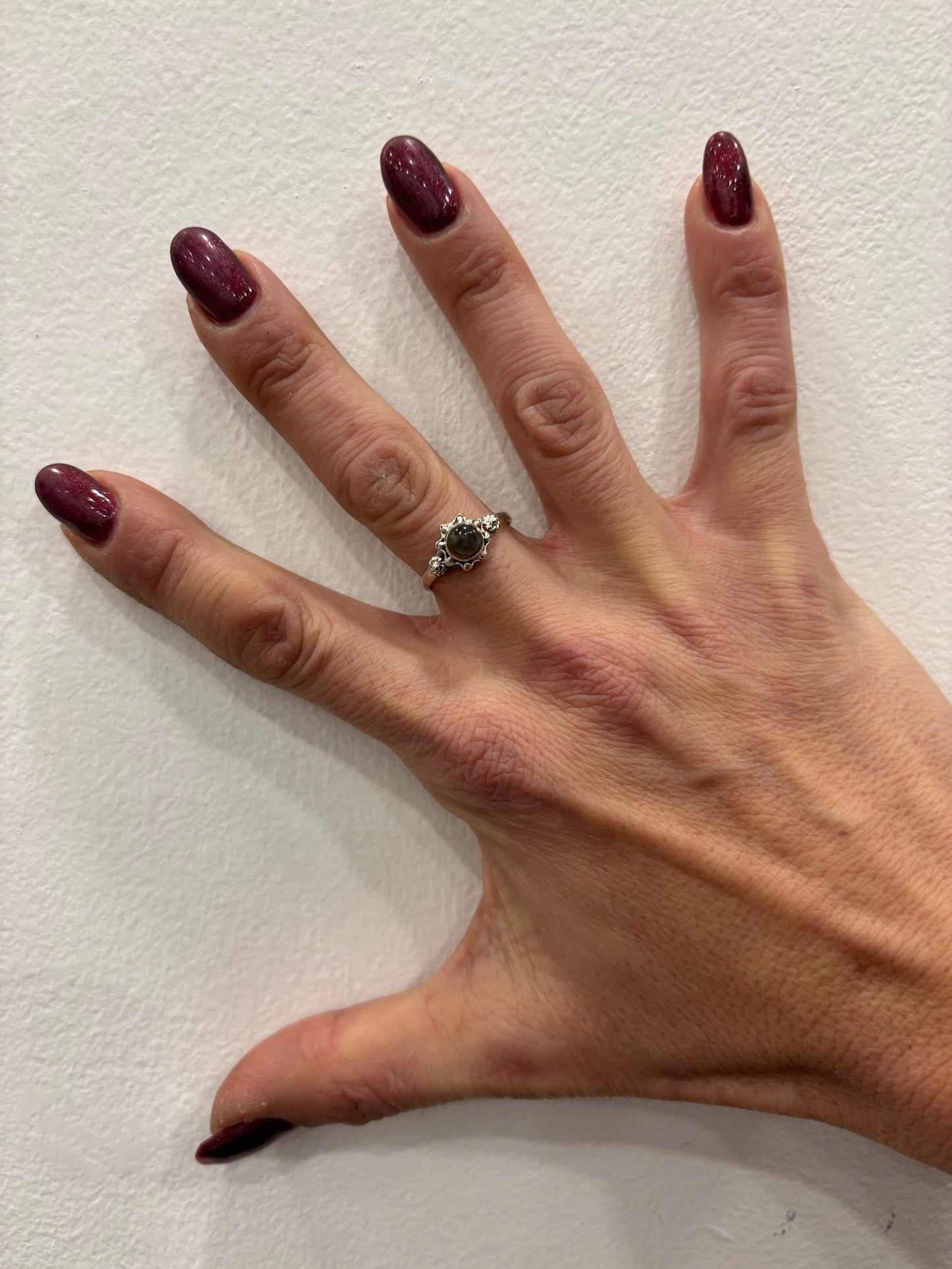 ANELLO LABRADORITE TONDO - ARGENTO 925