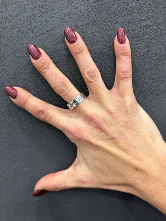 ANELLO FASCIA MURETTO - ARGENTO 925