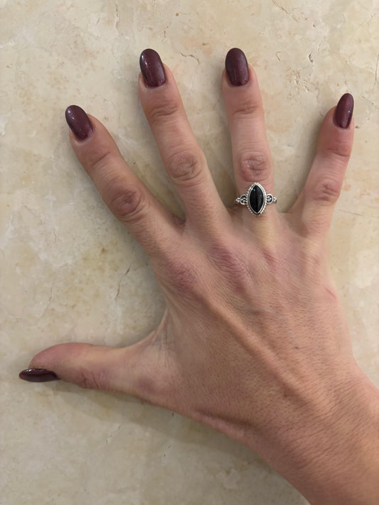 ANELLO ONICE SPOLETTA - ARGENTO 925