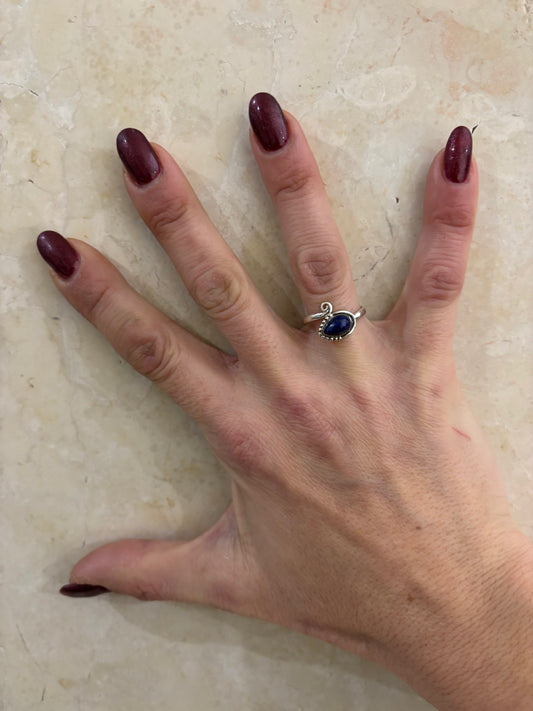 ANELLO LAPISLAZZULI GOCCIA - ARGENTO 925
