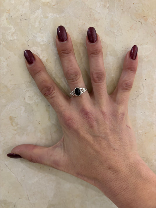 ANELLO ONICE OVALE - ARGENTO 925