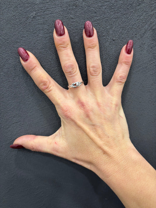 ANELLO NODO - CRISTALLO - ARGENTO 925