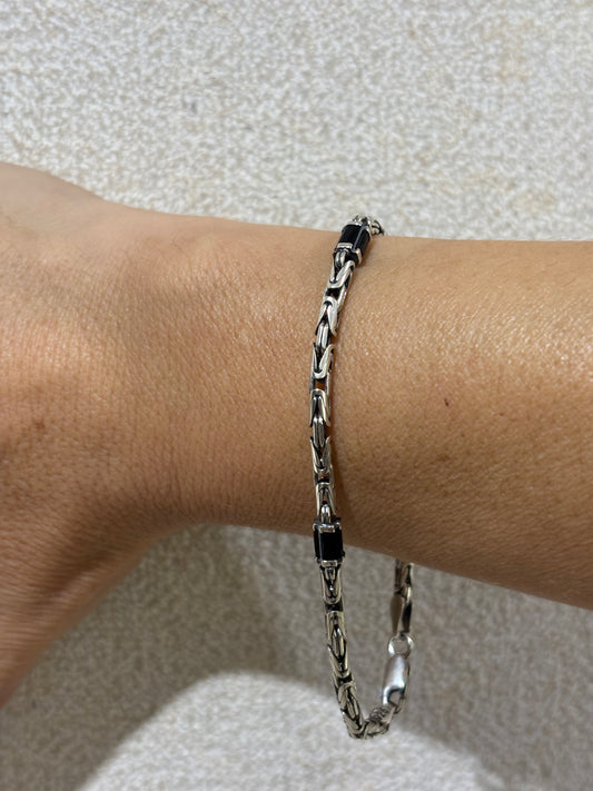 BRACCIALE SNAKE- ONICE SFACCETTATO - ARGENTO 925