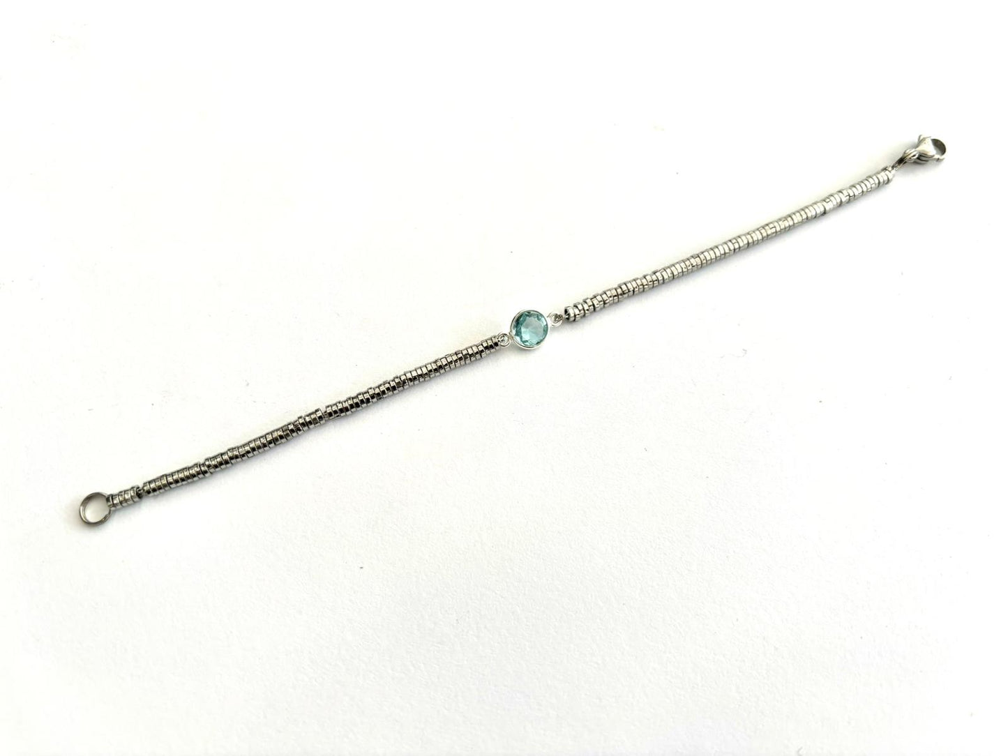 BRACCIALE ROLLERSTONE ACCIAIO - CENTRALE QUARZO ARGENTO 925
