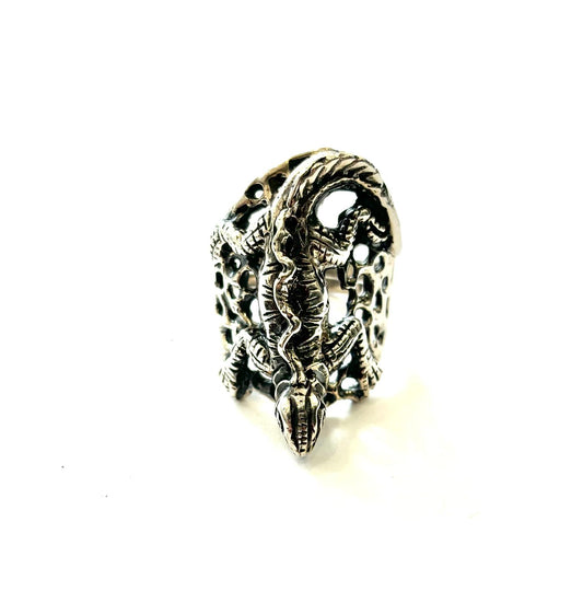 ANELLO IGUANA ARGENTO 925 - REGOLABILE