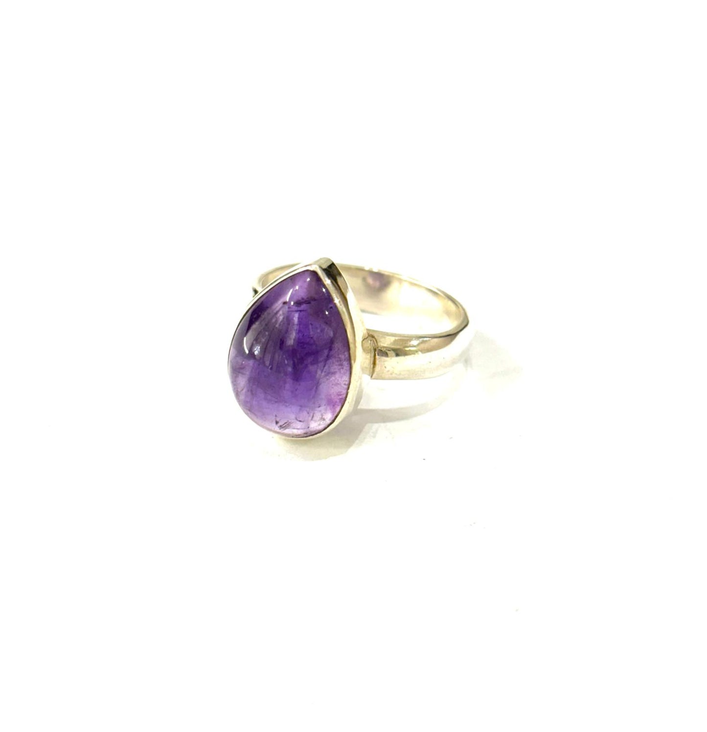 ANELLO GOCCIA AMETISTA ARGENTO 925 - REGOLABILE