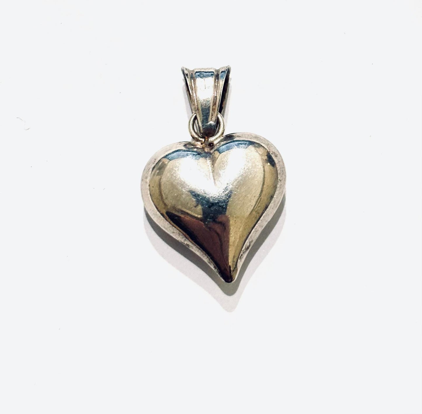 CIONDOLO CUORE BOMBATO ARGENTO 925