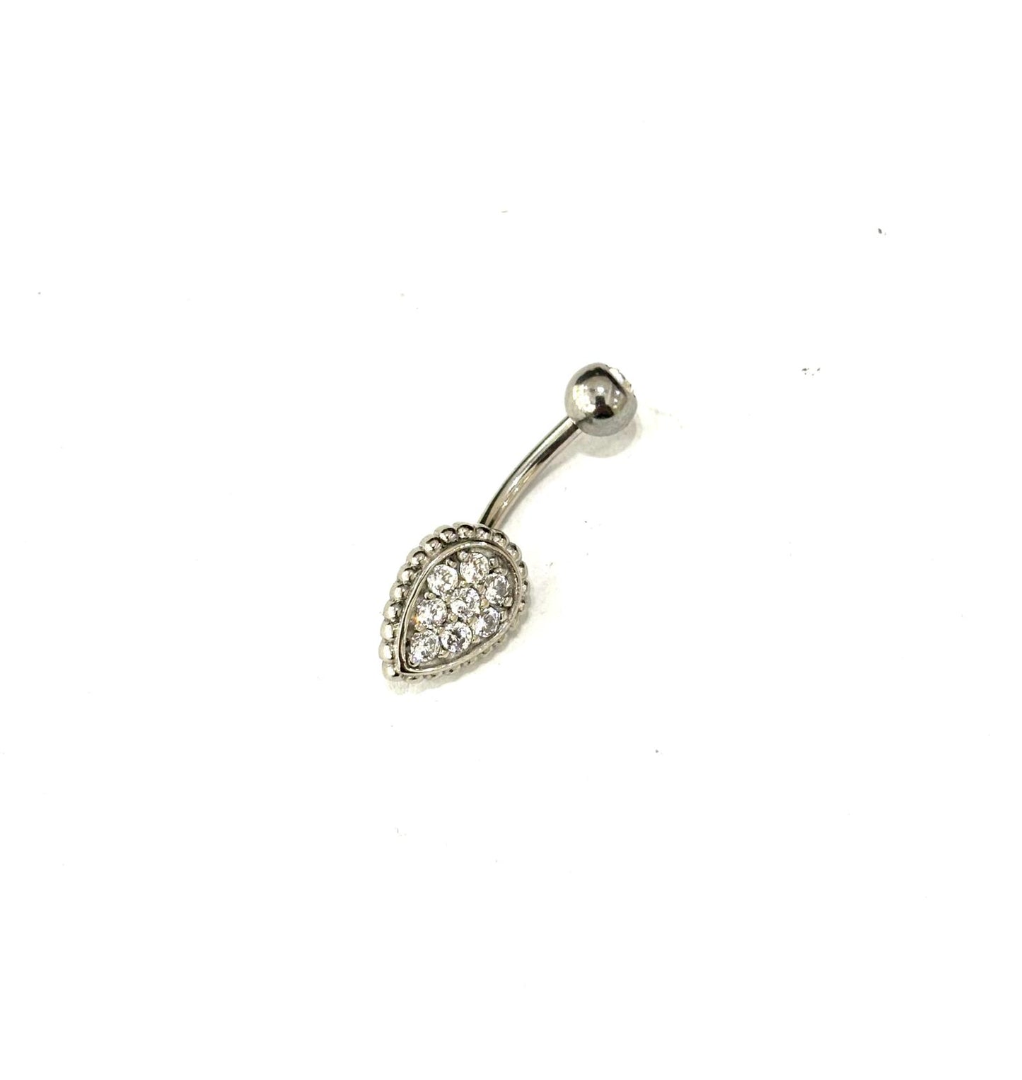 PIERCING OMBELICO GOCCIA - ACCIAIO - 316L - STRASS