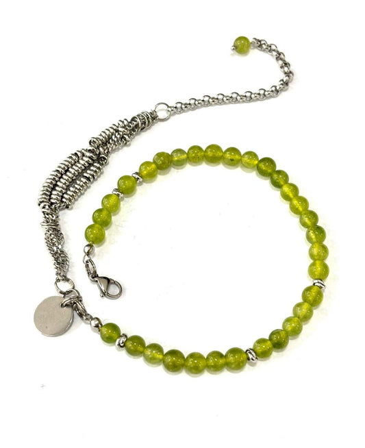 BRACCIALE DOPPIO GIRO SUTŌNCHĒN - PIETRE NATURALI 6MM - ACCIAIO