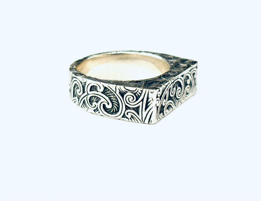 ANELLO CHEVALIER SQUADRATO ARGENTO 925