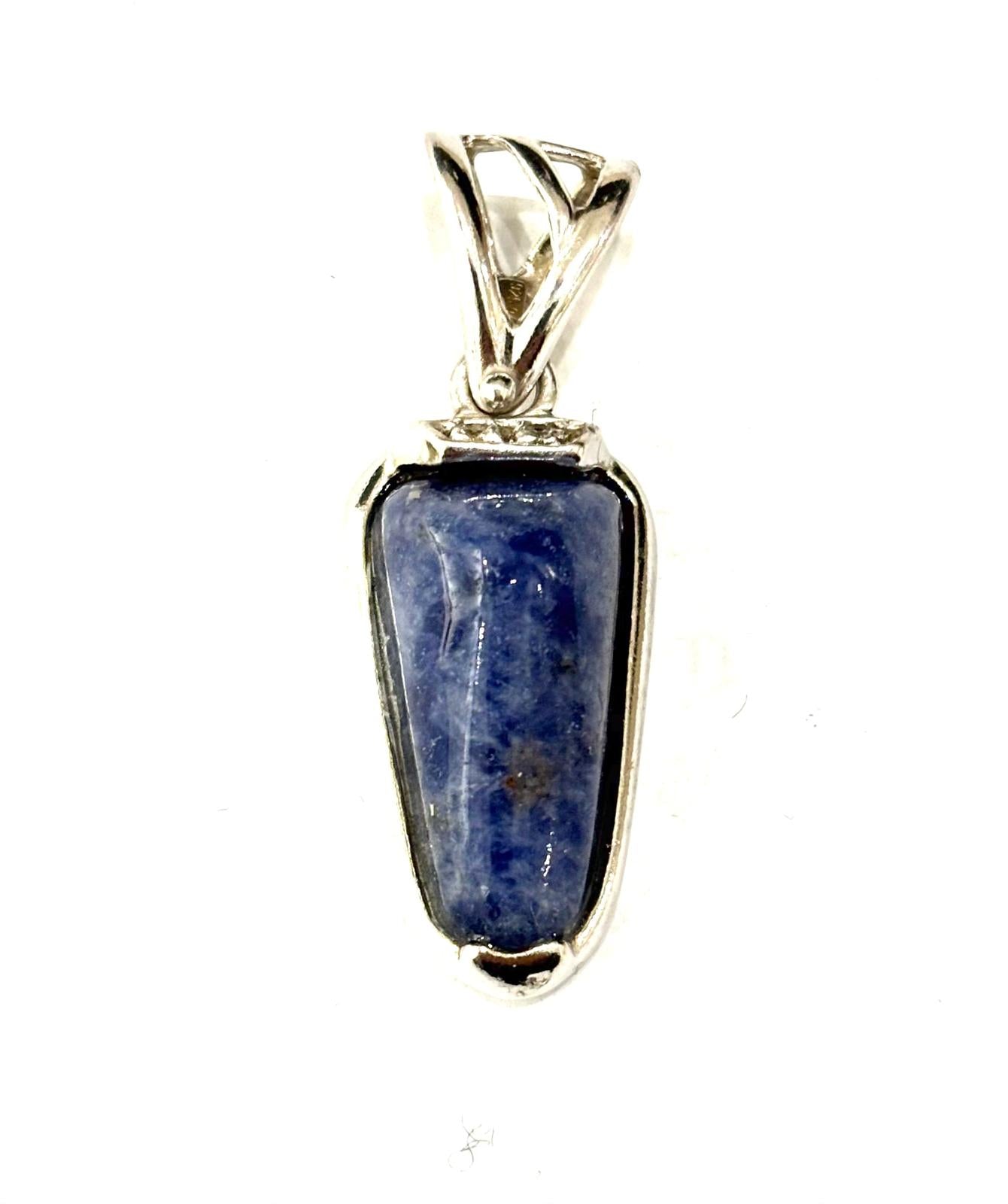 CIONDOLO SODALITE, ZIRCONI - ARGENTO 925