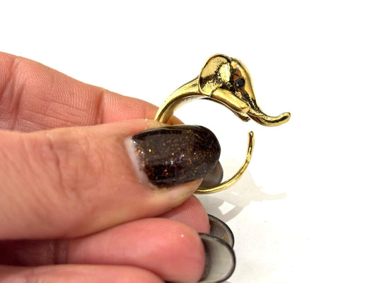 ANELLO OTTONE - TESTA ELEFANTE