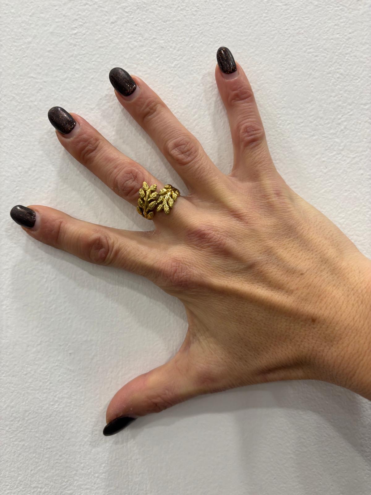 ANELLO OTTONE - FOGLIE ALLORO