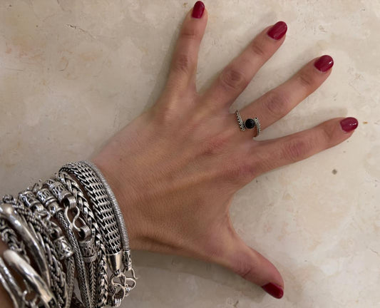 ANELLO ONICE ARGENTO 925