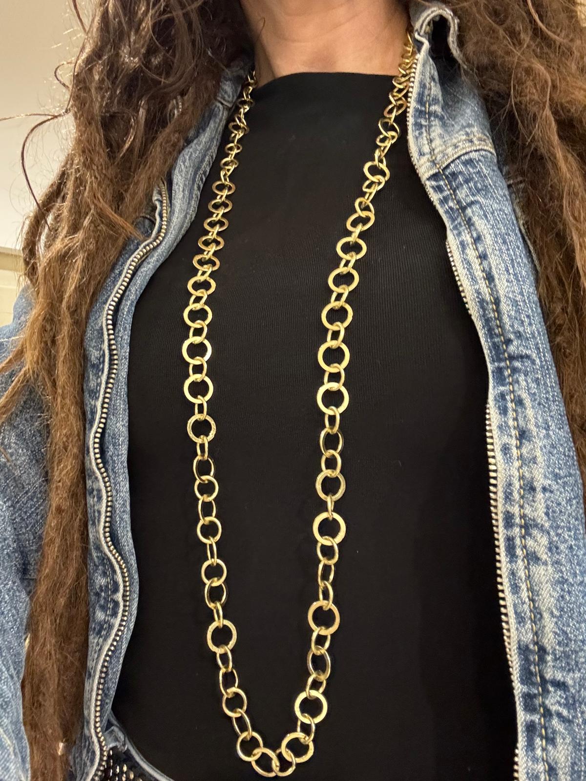 COLLANA CERCHI TONDI E PIATTI OTTONE