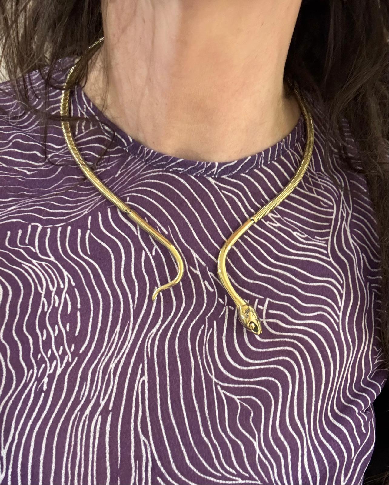 COLLANA RIGIDA SERPENTE OTTONE